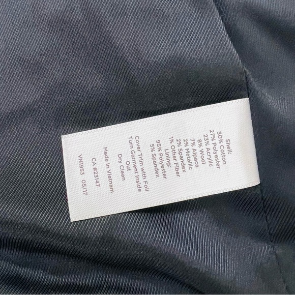 NWT Talbots Wool/Alpaca/Metallic Blend Blazer Olive/Navy Blue Fabric Knit Italy - Picture 11 of 15